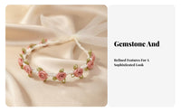 Girls' Princess Crystal Flower Headband, Mesh Ribbon, Floral, Sweet Handmade Design