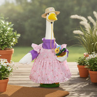 Porch Goose Outfit Cute Floral Goose Dress Bright Colors Rose-Hued Animal Dress