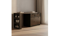Easy to Clean Dressing Table with Storage Cabinet Adjustable Configuration Vanity with Chest of Drawers Scratch-Resistant Extendable Dressing Table Waterproof for Small Areas