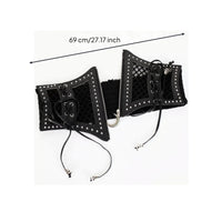 Lace-up Waist Cincher PU Leather Clothing Accessory Zipper Closure