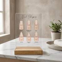Acrylic Nail Shape Chart Transparent Nail Shape Display Board Sturdy