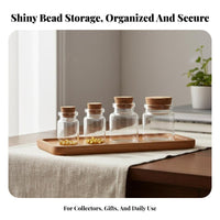 Gold Bean Storage Bottle Miniature Size Mini Glass Bottle Small Glass Container Reusable Mini Cork Plug Vials for Presentation