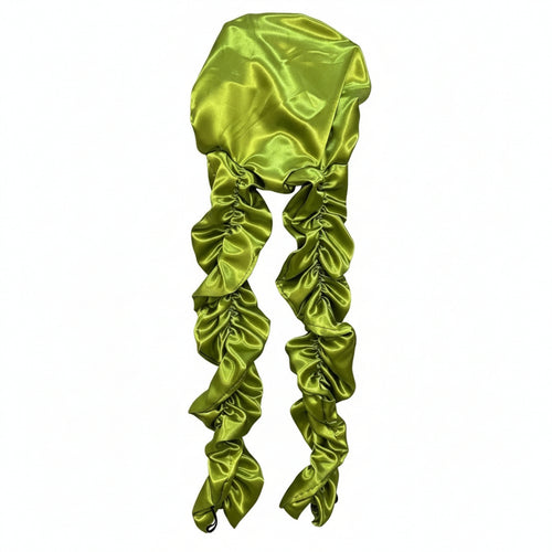 Satin Sleep Bonnet Gathered Ruched Tie Bonnet Dampness Retention