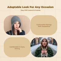Women's Foldable Knit Hat, Thick Warm, Relaxed, Fall