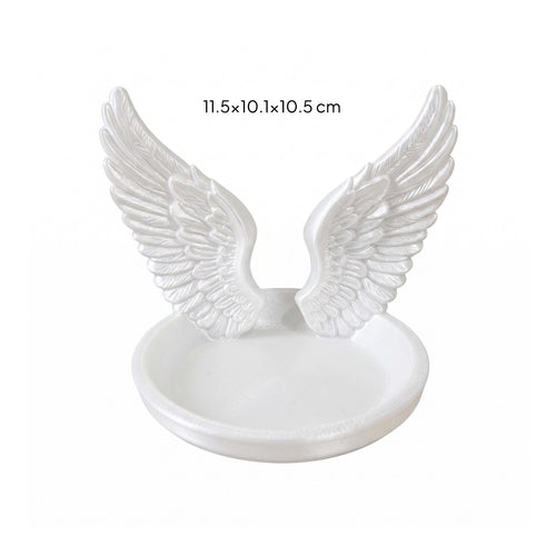 Angel Feather Jewelry Tray Glossy Winged Band Holder Solid Look