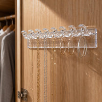 3 Pieces Jewelry Hook Strip Space Saving Necklace Hanger Clear Plastic