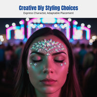 Glow Face Beads, Waterproof Resin Stickers, Party Accessory