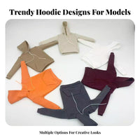 1/6 Scale Hoodie With Drawstring Hood Miniature Hooded Sweatshirt