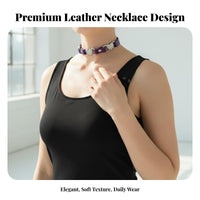 Heart Choker Lightweight Edgy Design Heart Necklace PU Leather Choker for Women, Girls, Parties, Cosplay, Concerts