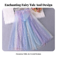 Sheer ice crystal Cloak Easy to Wear ice crystal Print Hooded Mantle for Halloween