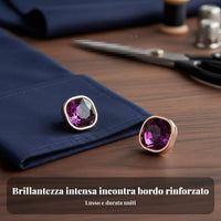 Square Crystal Button Luxurious Appearance Rhinestone Shirt Button Sparkling