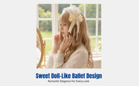 Feather Mini Hat, Milk Yellow Silk Headband, Sweet Vintage Ballet Lace Hair Clip for Children