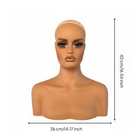 Realistic Mannequin Head Hairpiece Display Head Life Size for Salon Owners, Hair Stylists, Studio
