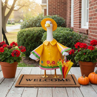 Goose Statue Raincoat Includes Hat and Umbrella Porch Goose Costume for Garden