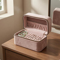 Bracelet Storage Box Lined Interior Zippered Jewelry Storage Box Structured