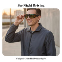 Driving Glasses Wind-Resistant Glare-Reducing Curved-Frame Glasses Fit-over Sunglasses Protection Fit Over Sunglasses