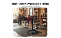 Multi-Purpose Hairstylist Tray on Wheels Spacious Storage Adjustable Hairdressing Tool Stand Easy to Clean Salon Trolley Anti-Rust for Hairstylists, Hair Stylists, Cosmetologists, Barber Shop, Cosmetology School