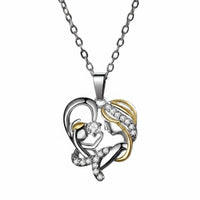 Mom and Baby Hug Necklace Micro-Inlay Zircon Fashion Jewelry for New Moms