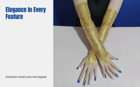 Beaded Fingerless Gloves, Long Retro Women's Cosplay Party Stage Accessory