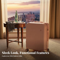 Rolling Suitcase Silent Wheels Trolley Case Sturdy for Weekend Getaway, Adults