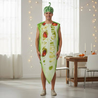 Bitter Melon Costume Realistic Print Vegetable Cosplay Suit Lightweight Dress up Outfit for Stage Performance