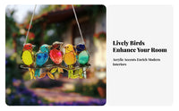 Bird Branch Ornament Lightweight Home Decor Metal Chain