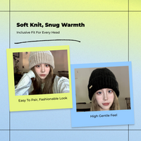 Knit Winter Hat for Women Warm Ear Cover Soft Wool Blend