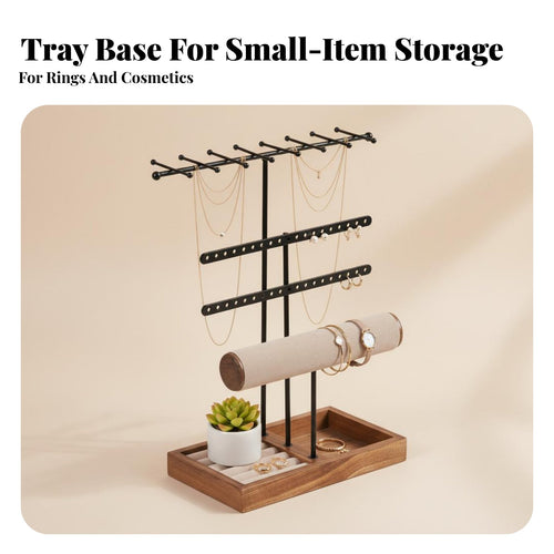 Earring and Bracelet Display Rack Space Saving Jewelry Tree Stand Earring Display Holder Large Capacity for Bedroom, Bureau Top