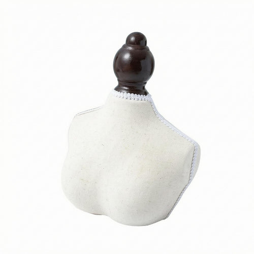 Necklace Bust Display Stand Fine Weave Necklace Display Bust Classic Beige Linen Jewelry Mannequin