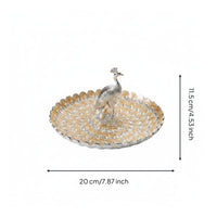 Gold Peacock Serving Tray Multi-Functional Peacock Fruit Bowl Ornate Design