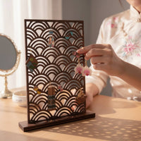 Wooden Earring Display Stand Stable Base Desktop Earring Rack Easy Assembly