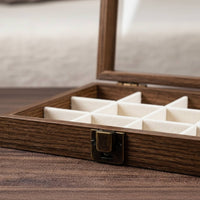 Walnut Jewelry Box Scratch Protection for Vanity