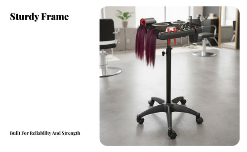 Multi-Purpose Hairstylist Tray on Wheels Spacious Storage Adjustable Hairdressing Tool Stand Easy to Clean Salon Trolley Anti-Rust for Hairstylists, Hair Stylists, Cosmetologists, Barber Shop, Cosmetology School