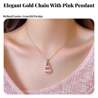 Gourd Locket Necklace Light Luxury Crystal Gourd Clavicle Chain Great Gift