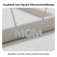 MOM Letter Necklace Sparkling Cubic Zirconia Gold Plated MOM Necklace Set