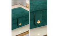 Velvet Jewelry Box Compact Jewelry Box with Snap Button Multi-Compartment