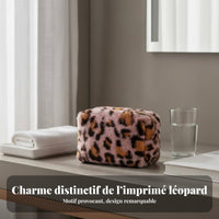 Leopard Print Makeup Bag Portable Soft Leopard Print Pouch Large Capacity