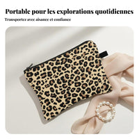 Leopard Print Makeup Bag Large Capacity Leopard Print Cosmetic Bag Portable