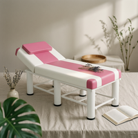 Beauty Treatment Bed Foldable Folding Massage Bed Upholstered Exam Couch Thick Padded Cushion Massage Couch Easy to Clean