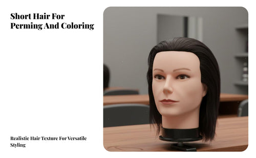Male Mannequin Head Can Be Dyed and Permed Barber Practice Head Dyeable Haircut Training Doll for Barbers, Beauty School