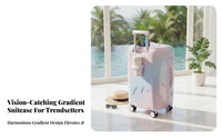 Gradient Color Design Ice Cream Design Trolley Telescopic Handle Hardshell Suitcase Combination Lock Rolling Luggage Scratch Resistant for Travelers, Vacationers, Young Adults, Vacation, School Trip, Airport