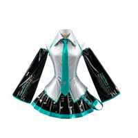 Virtual Singer Uniform striking Teal trims Multi-Piece Anime Suit for Carnival