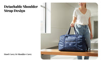 Airplane Friendly Large Capacity Weekender Bag Multiple Carrying Options Weekender Duffel Bag Sturdy for Women, Short Trips, Airport, Beach
