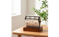 Perpetual Wheel Calendar Desktop Wooden Perpetual Calendar Reusable for Study