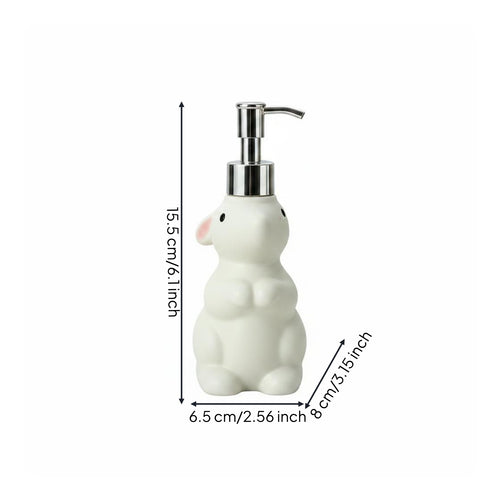 Bunny Soap Dispenser ABS and Resin Bunny Pump Bottle Compact for Sink