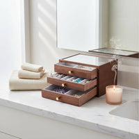 Vintage Jewelry Storage Box Large Capacity Wooden Jewelry Organizer Solid Wood