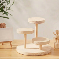 Wood Disc Display Rack Portable Accessory Storage Heavy Duty for Showcase