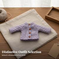 1/12 Miniature Doll Sweater Soft Knitted Doll Cardigan Button Closure Miniature Sweater for Hobbyists
