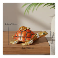 Mother and Child Tortoise Box Gold Enameled Mother-Child Tortoise Box Handcrafted Home Decoration for Moms, Bookshelf Display, Dressing Table
