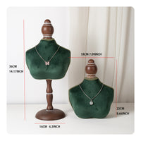 Vintage-Style Jewelry Bust Handmade Velvet Necklace Display Stand